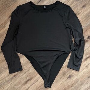 SHEIN Black Long Sleeve Bodysuit